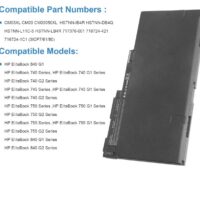 Batterie CS03XL, CS03 pour HP EliteBook 745 G3, 745 G4, 755 G3, 755 G4, 840 G3, 840 G4, 850 G3, 850 G4, ZBook 15u G3, 15u G4