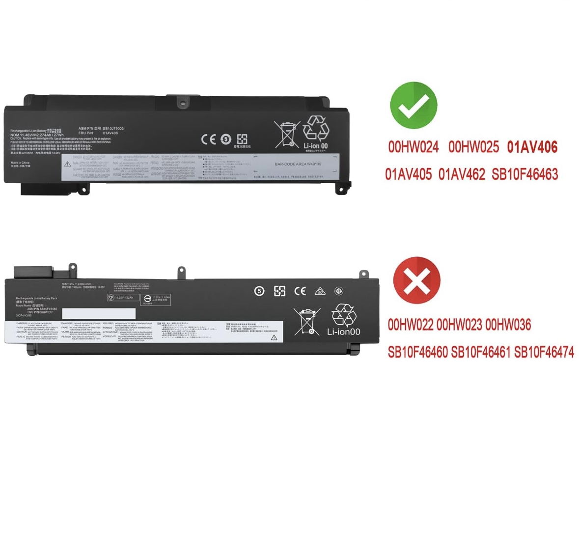 Batterie Lenovo ThinkPad T460S T470S 01AV406 – Goma RDC - Image 2