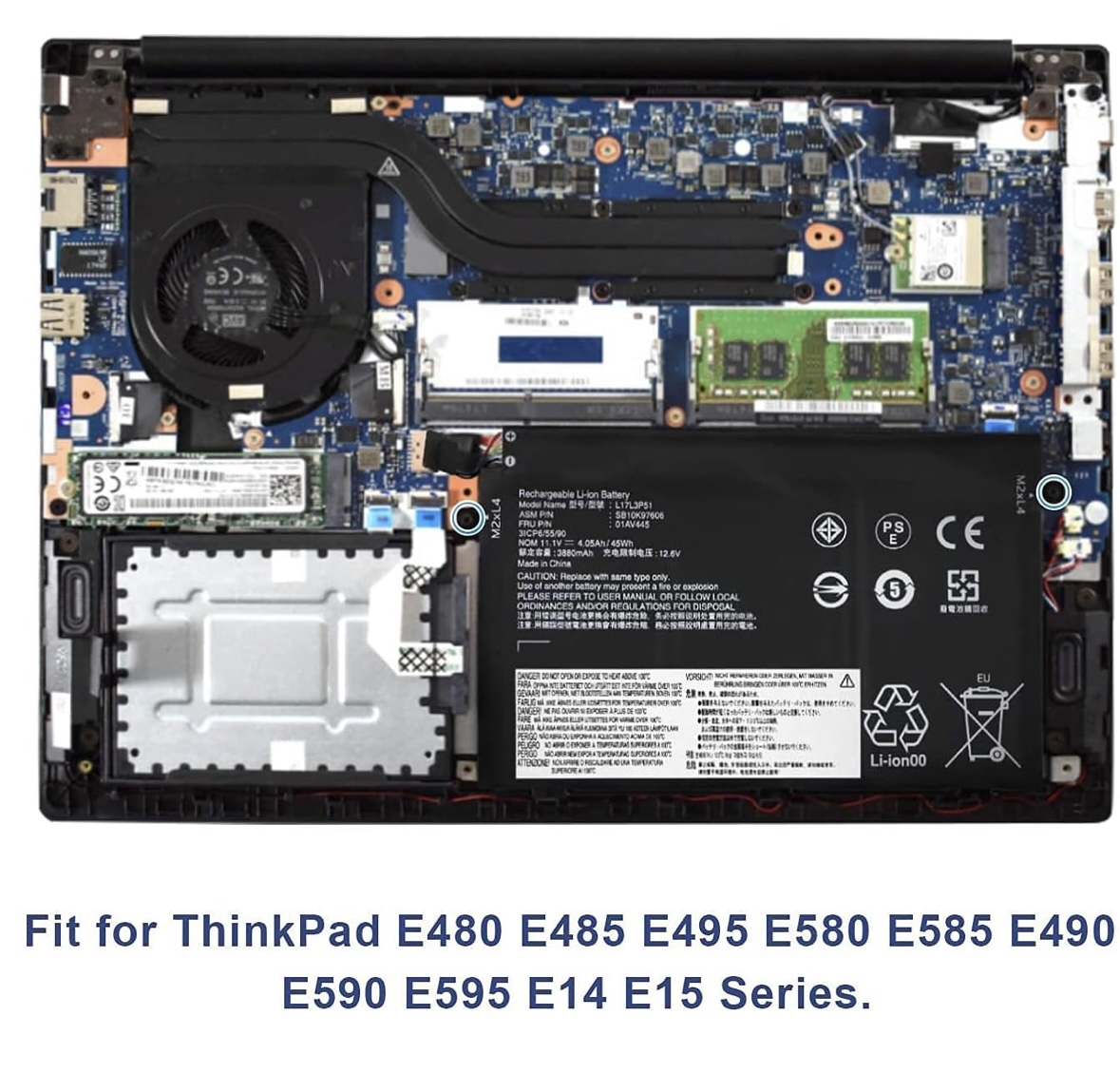 Batterie Lenovo ThinkPad E480 E490 Compatible E14 E15 E580 E590 – 45Wh - Image 3