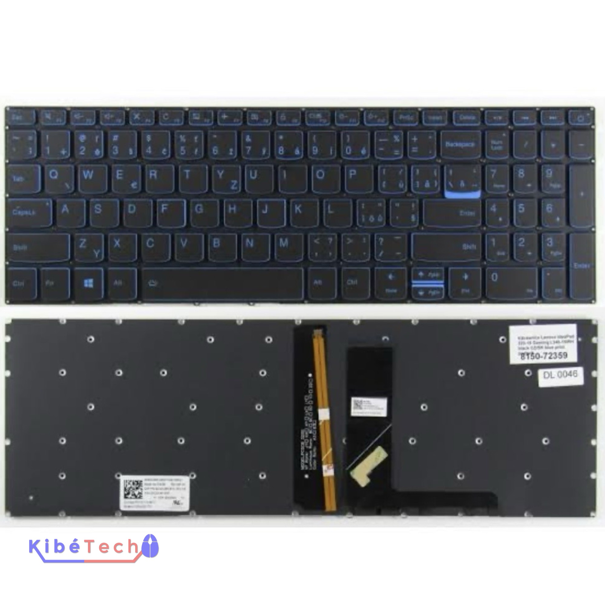 Clavier de remplacement professionnel pour Lenovo IdeaPad L340-15IR, L340-15IWL et L340-15API - Stock RDC.