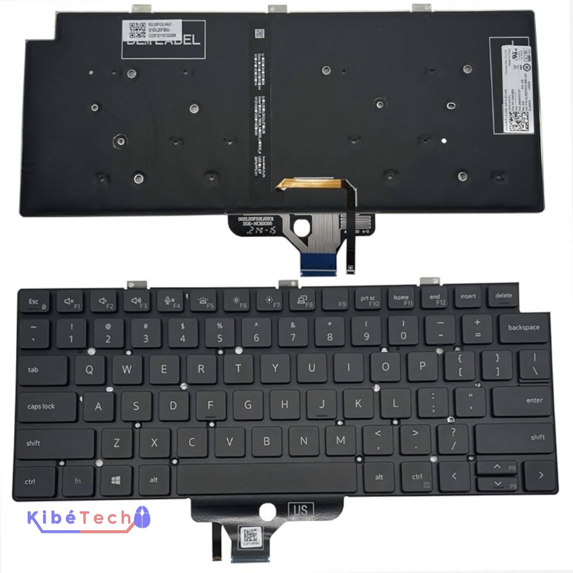 Clavier Dell Latitude 7300 pour réparation et maintenance ordinateur portable KibeTech RDC.