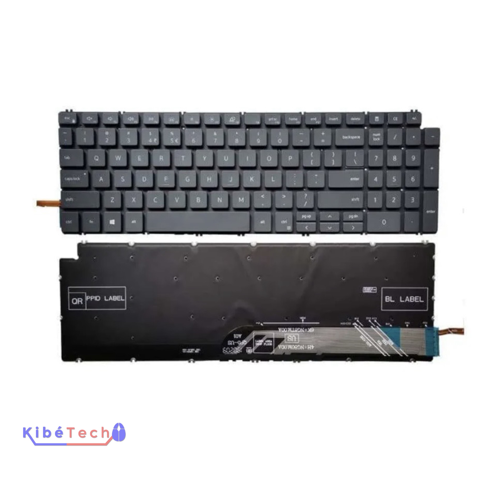 Clavier Dell Inspiron 5584 compatible 5590 5593 5594 et 5598 pour réparation ordinateur portable KibeTech RDC.