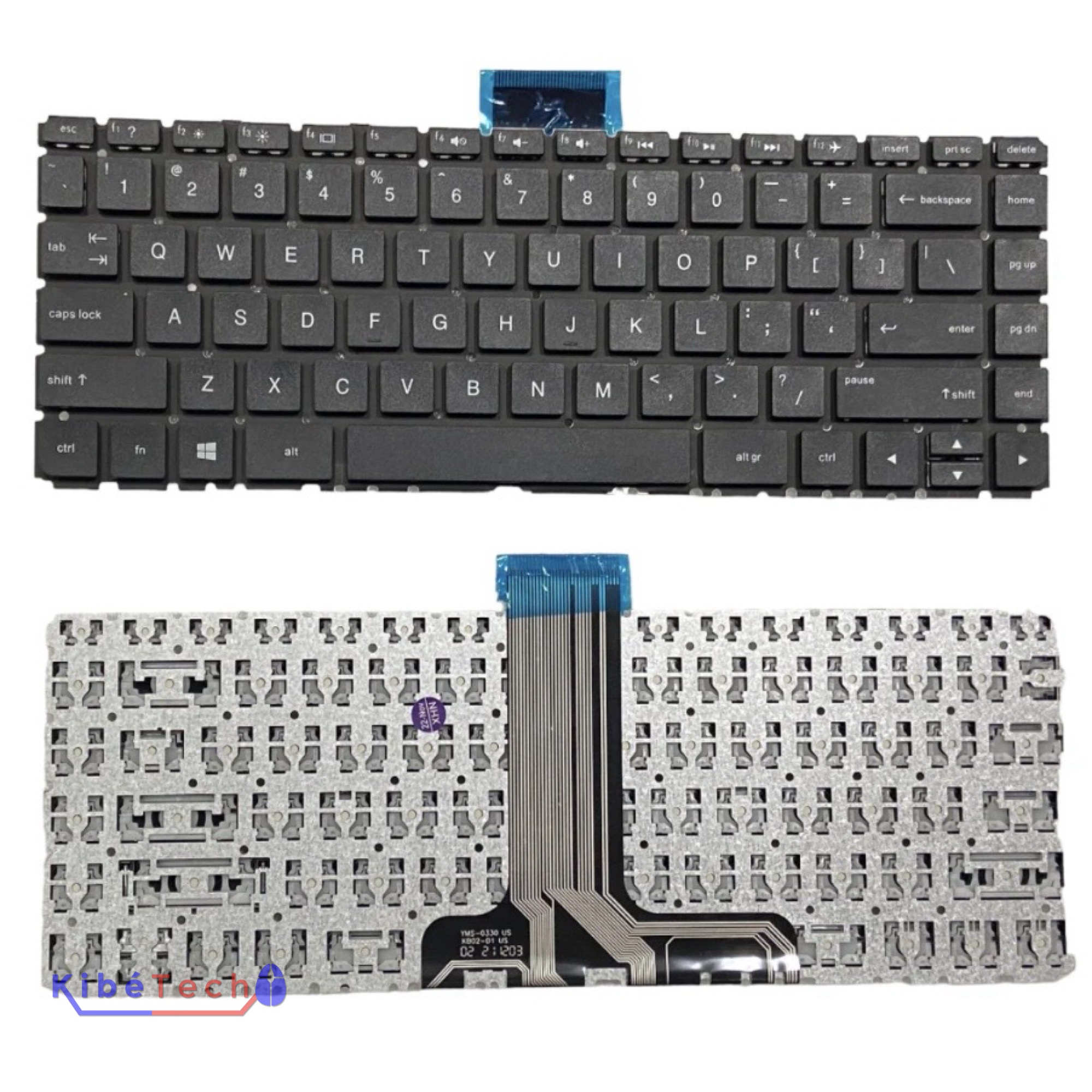 Clavier HP Pavilion x360 13-S compatible 13-S000 13-S100 13T-S000 et 13T-S100 pour réparation ordinateur portable KibeTech RDC