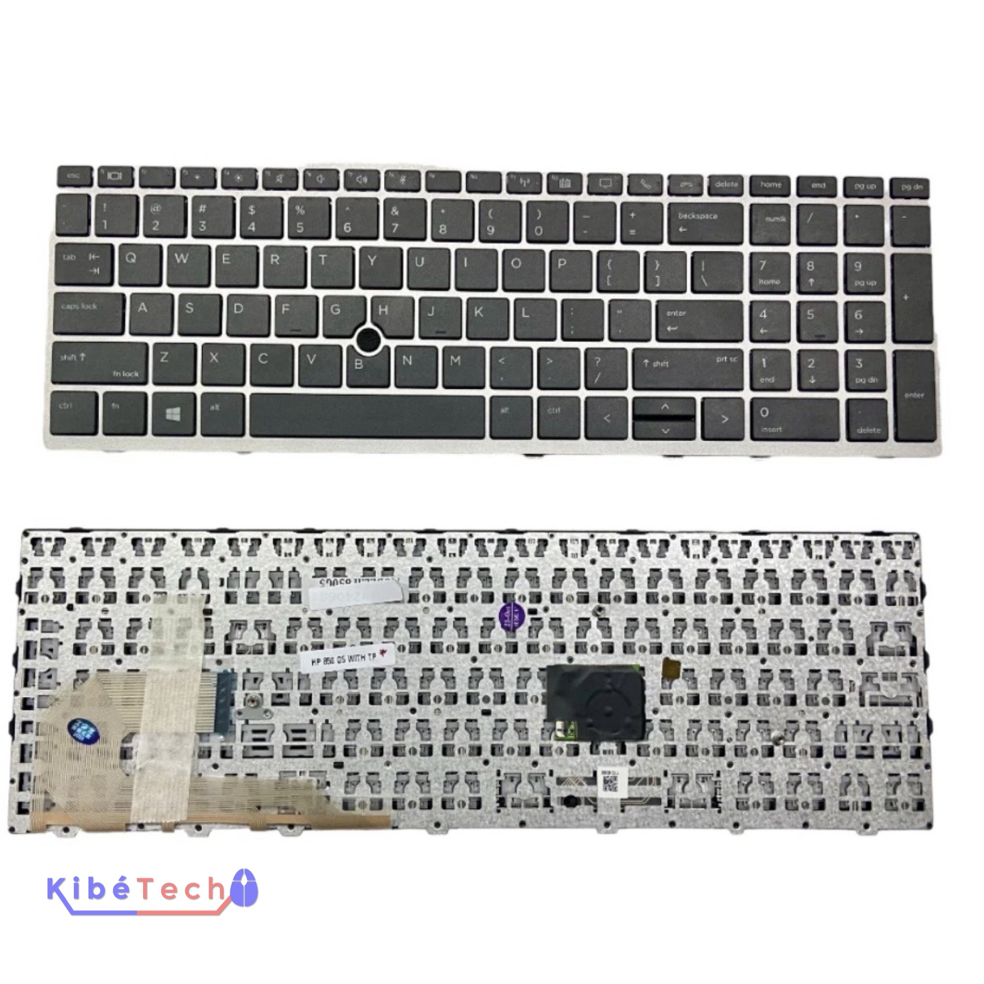 Clavier HP EliteBook 850 G5 compatible 850 G6 755 G5 ZBook 15u G5 et ZBook 15u G6 pour réparation ordinateur portable KibeTech RDC.