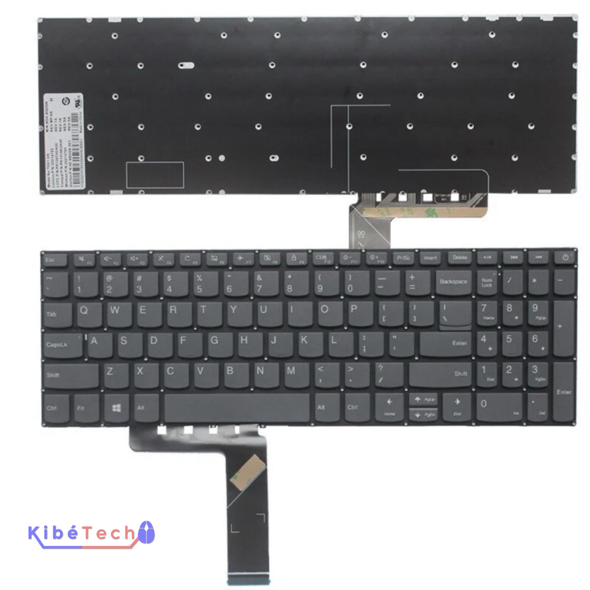 Clavier Lenovo V130-15IKB compatible V130-15IGM pour réparation et maintenance d'ordinateur portable KibeTech RDC.