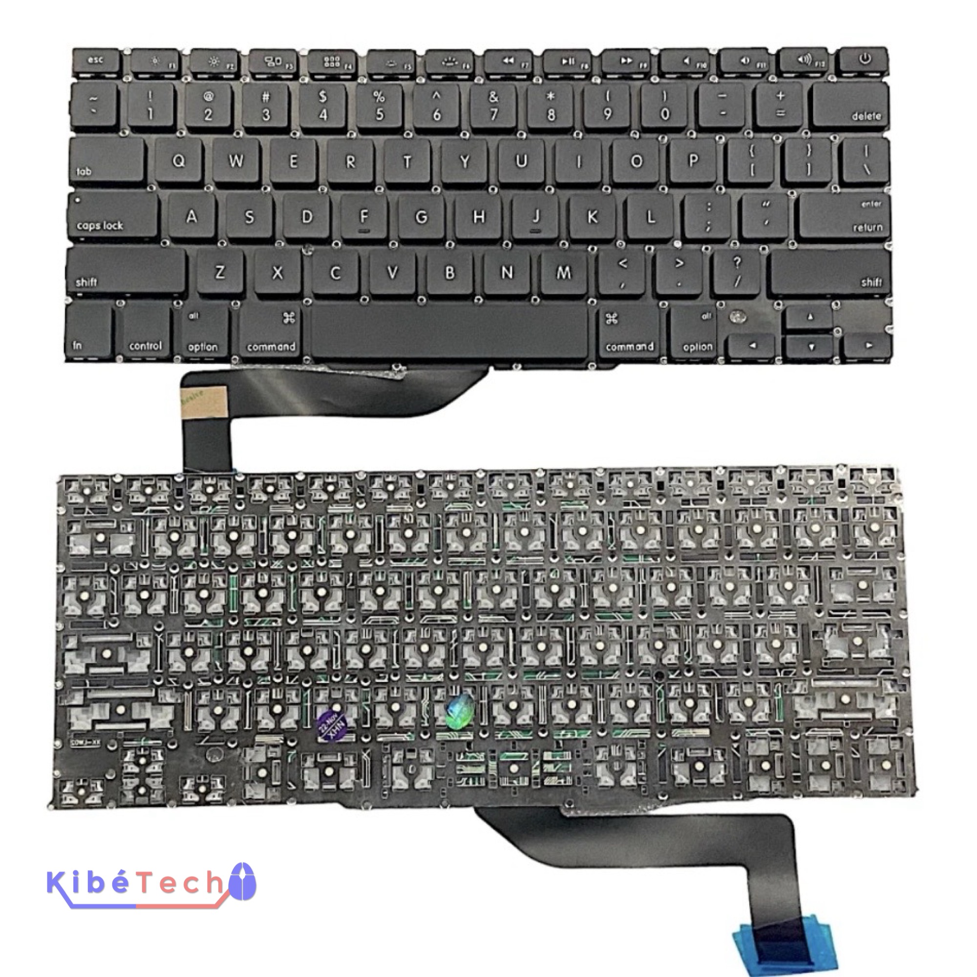 Clavier MacBook Pro Retina 15 pouces A1398 compatible modèles 2012 2013 2014 et 2015 pour réparation Apple KibeTech RDC.
