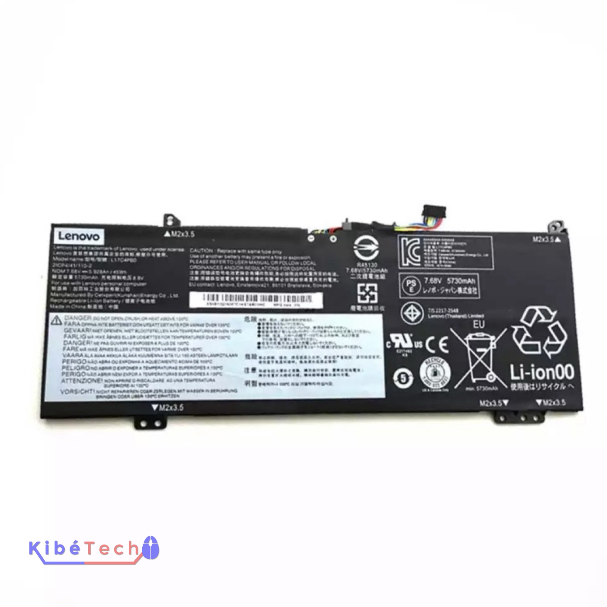 Batterie Lenovo L17C4PB0 compatible IdeaPad 530S-14IKB, 530S-15IKB, Flex 6-14 et Yoga 530 pour réparation ordinateur portable KibeTech RDC.