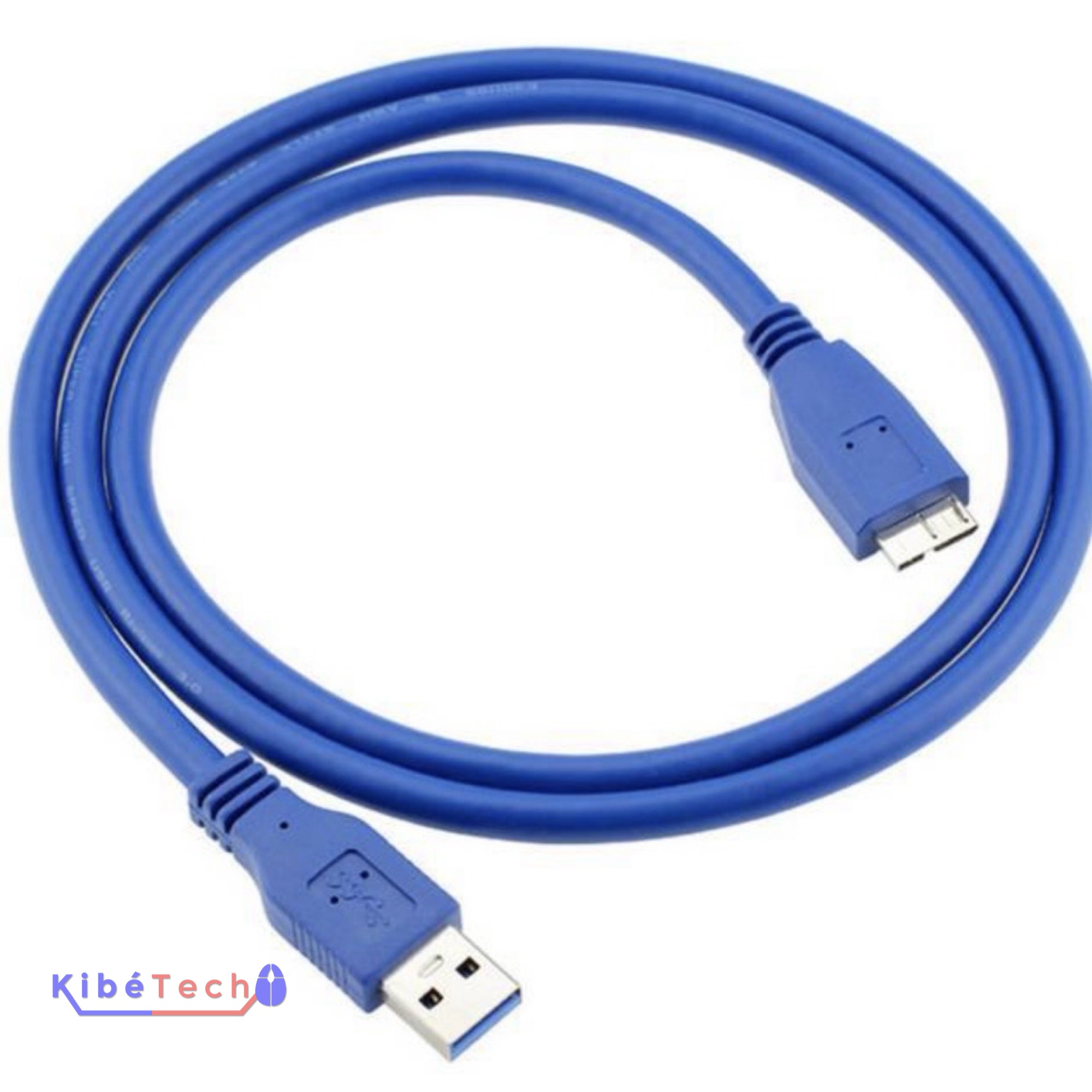Câble USB 3.0 Type A vers Micro USB 3.0 pour disque dur externe HDD et SSD portable disponible chez KibeTech RDC.