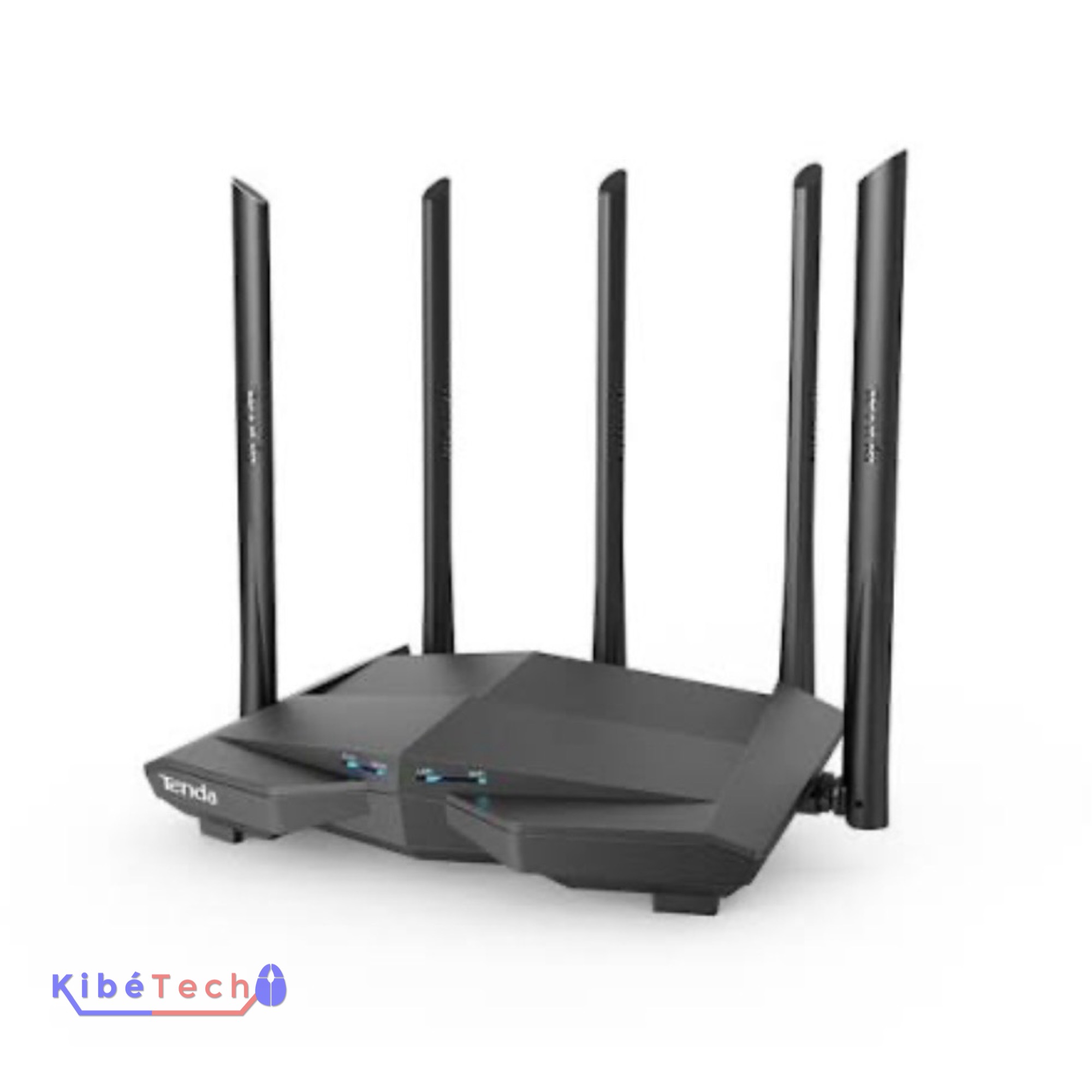 Routeur Tenda AC11 AC1200 double bande avec 5 antennes et ports Gigabit pour maison, bureau et PME disponible chez KibeTech RDC.