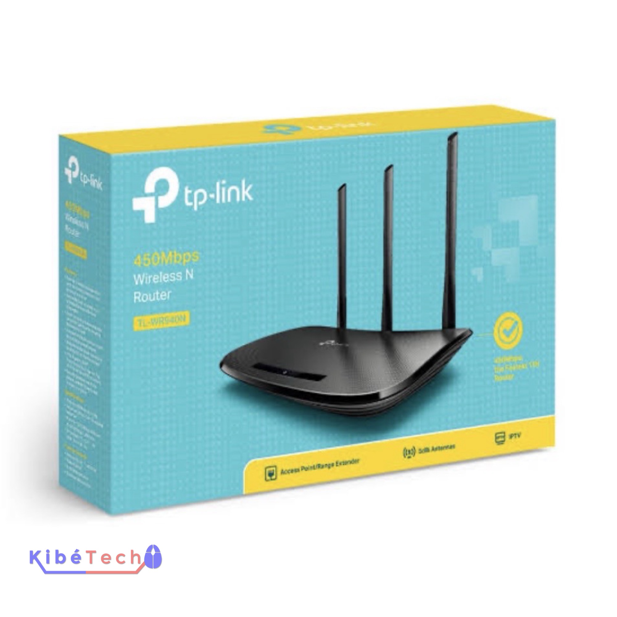 Routeur TP-Link TL-WR940N WiFi N450 avec 3 antennes pour maison, bureau, cybercafé et commerce disponible chez KibeTech RDC.