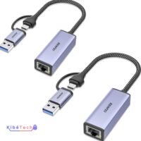Adaptateur USB-C et USB 3.0 vers RJ45 Gigabit Ethernet