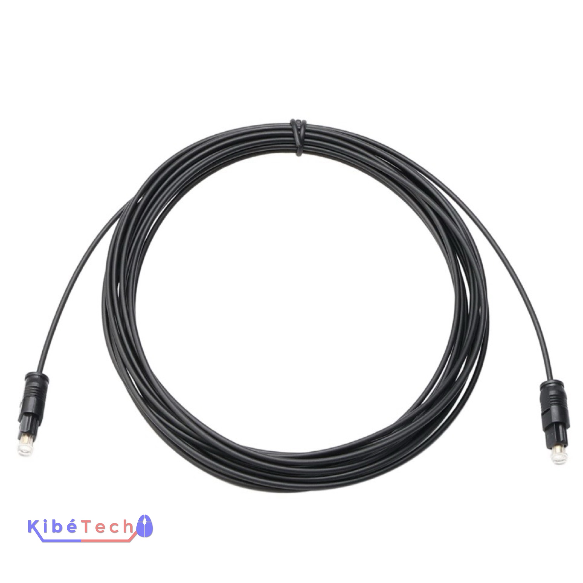 Câble audio optique Toslink de 3 mètres pour TV, barre de son, amplificateur et système Home Cinéma disponible chez KibeTech RDC.