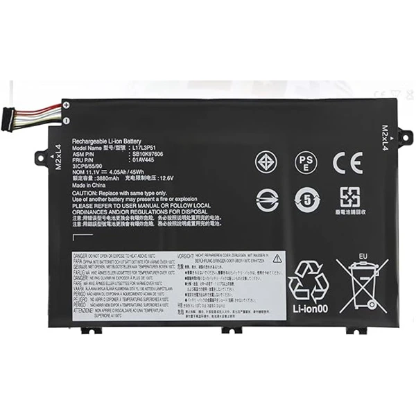 Batterie L17M3P72, L17L3P71, L17M3P71, 01AV478, 01AV479, 01AV480, SB10K97620, SB10K97621, SB10K97622 pour Lenovo ThinkPad T480s